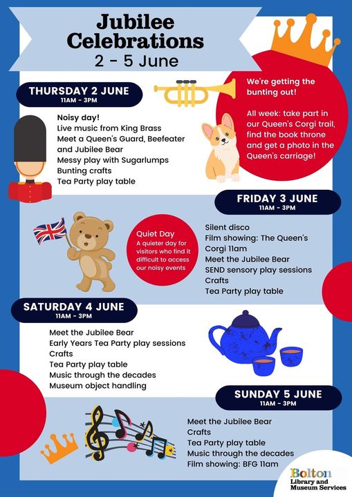 Jublilee Activities Poster from Libraries and Museums